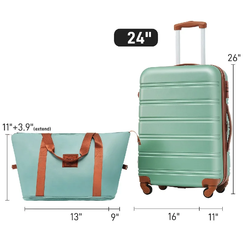 Travel Neck Pillow Covers in Soft Fleece in Gray for Comfort24 IN Hardshell Luggage Sets with TSA Lock, 2 Piece Green Travel Neck Pillow Covers in Soft Fleece in Gray for Comfort24 IN Hardshell Luggage Sets with TSA Lock, 2 Piece Green