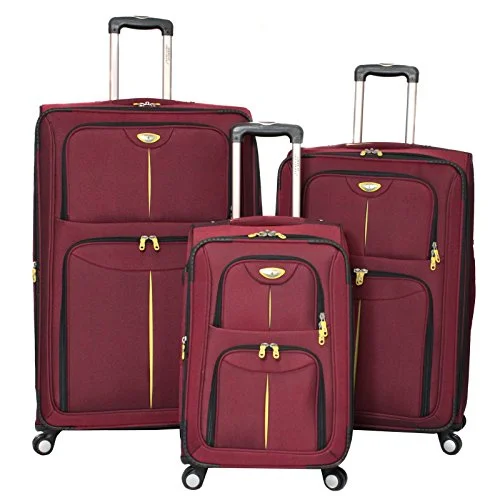 Hanging Travel Toiletry Bags with Multiple Pockets in TealAmerican Green Travel Icon Expandable Luggage Set, Burgundy Hanging Travel Toiletry Bags with Multiple Pockets in TealAmerican Green Travel Icon Expandable Luggage Set, Burgundy