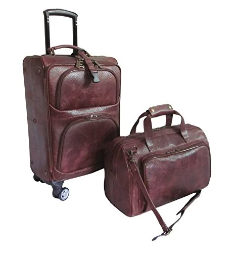 Waterproof Travel Duffel Bag Covers in Black for Protecting Your LuggageAmerileather Brown Leather Python-Print Two Piece Set Traveler On Spinner Wheels (#8702-7)