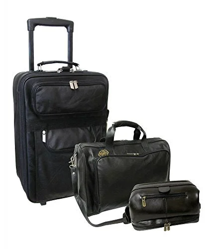 Anti - Theft Crossbody Travel Bags with RFID Protection in Gray for City TripsAmerileather Cannon 3Pc Leather Luggage Set (Black) Anti - Theft Crossbody Travel Bags with RFID Protection in Gray for City TripsAmerileather Cannon 3Pc Leather Luggage Set (Black)