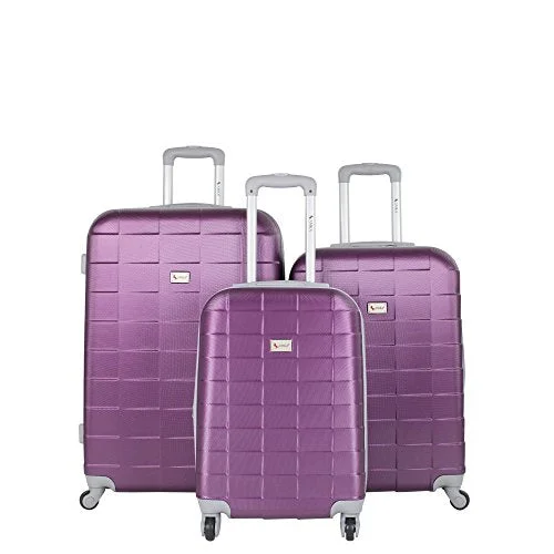 Lightweight Nylon Travel Organizer Pouches in Multicolor for Neat PackingAmka Lightweight Abs Spinner Expandable Luggage Set, Grape, 3 Piece Lightweight Nylon Travel Organizer Pouches in Multicolor for Neat PackingAmka Lightweight Abs Spinner Expandable Luggage Set, Grape, 3 Piece