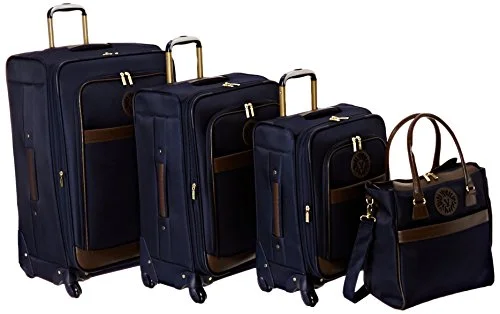 Adjustable Luggage Straps in Pink with Reflective Stripes for Night TravelAnne Klein New Port 4 Piece Set, Navy, One Size Adjustable Luggage Straps in Pink with Reflective Stripes for Night TravelAnne Klein New Port 4 Piece Set, Navy, One Size