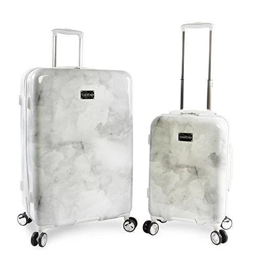 Hanging Travel Toiletry Bags with Multiple Pockets in TealBebe Women'S Lilah 2 Piece Set Suitcase With Spinner Wheels, Silver Marble Hanging Travel Toiletry Bags with Multiple Pockets in TealBebe Women'S Lilah 2 Piece Set Suitcase With Spinner Wheels, Silver Marble
