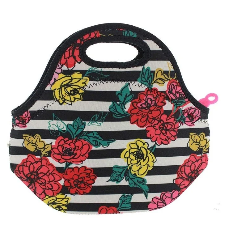 Floral Stripe Black