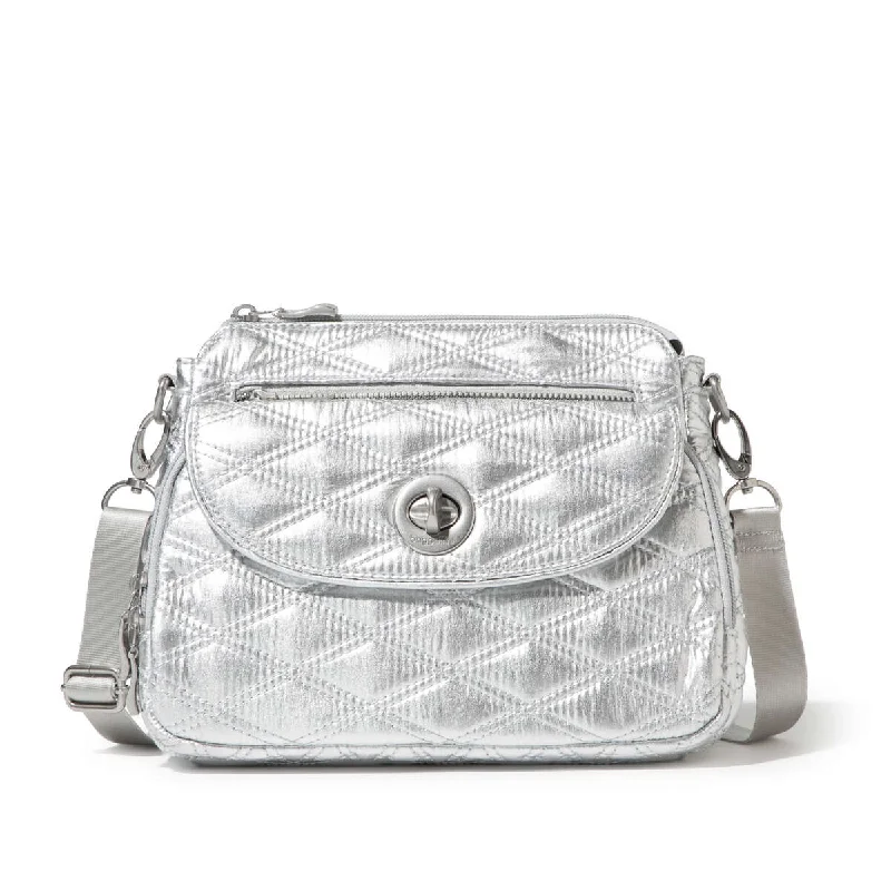 Women's Travel Makeup Bags with Mirror in Pink and BlackOn Sale- Baggallini Calais Crossbody Handbag/Purse Women's Travel Makeup Bags with Mirror in Pink and BlackOn Sale- Baggallini Calais Crossbody Handbag/Purse