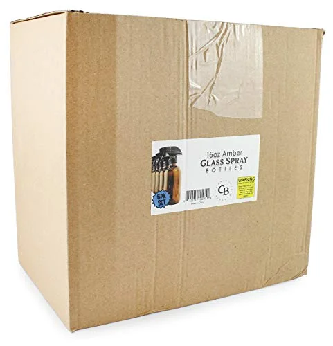 Travel - Size Toiletry Bottles with Leak - Proof Caps in ClearCornucopia 16oz Amber Glass Spray Bottles (6 Pack), Boston Round Bottles W/Heavy Duty Mist and Stream Sprayers