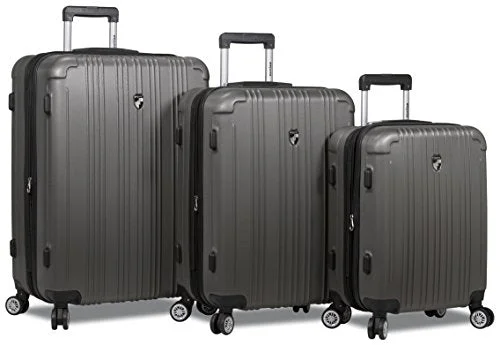 Travel Bag ID Card Holders in Clear Vinyl with LanyardsDejuno Atlas 3-Piece Hardside Spinner Combination Lock Luggage Set, Charcoal