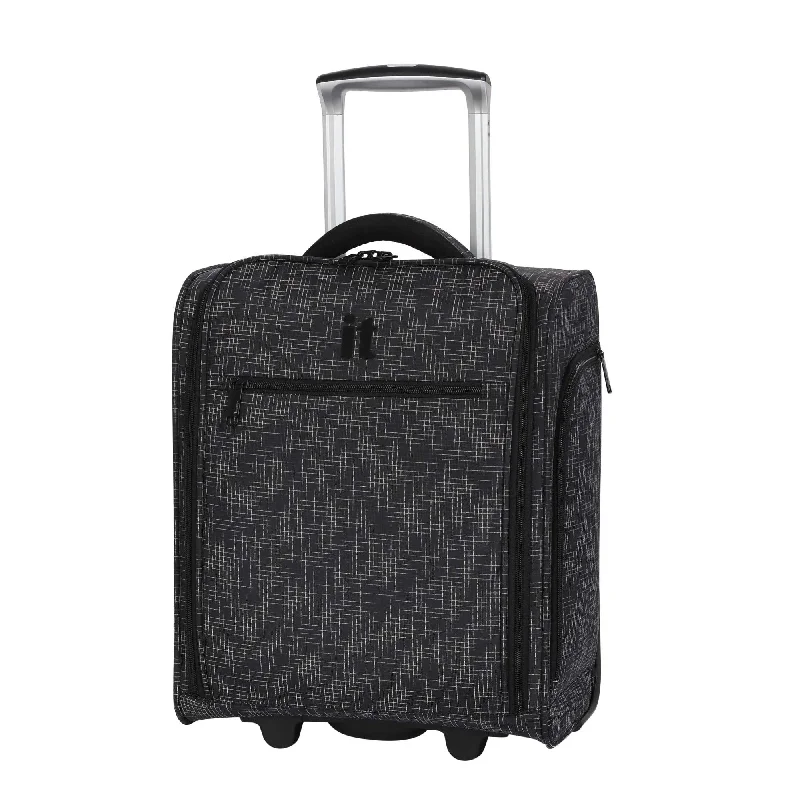Lightweight Nylon Travel Organizer Pouches in Multicolor for Neat Packingit luggage 17.1" Stitched Squares 2 Wheel Underseat Tote, Black