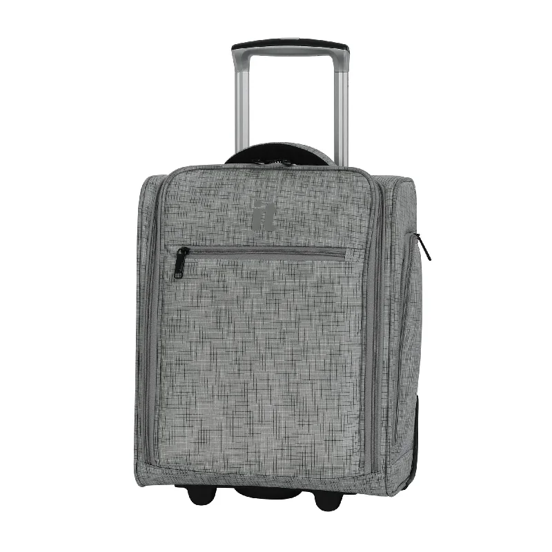 Travel Bag ID Card Holders in Clear Vinyl with Lanyardsit luggage 17.1" Stitched Squares 2 Wheel Underseat Tote, Flint Grey Travel Bag ID Card Holders in Clear Vinyl with Lanyardsit luggage 17.1" Stitched Squares 2 Wheel Underseat Tote, Flint Grey