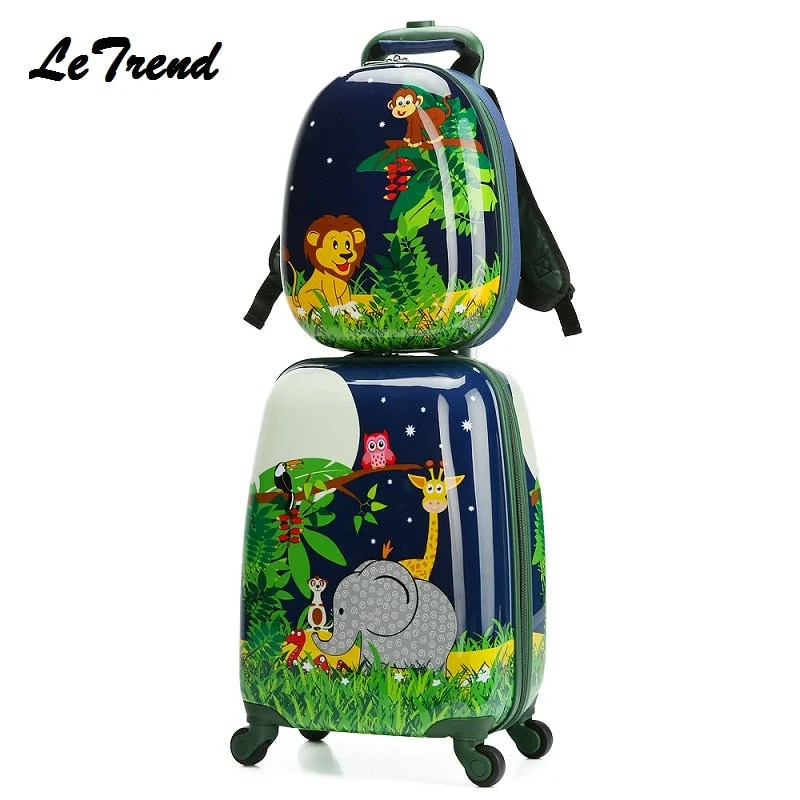 Lightweight Nylon Travel Organizer Pouches in Multicolor for Neat PackingLetrend New Backpack Cartoon Cute Animal Kids Rolling Luggage Set Spinner Children Suitcases