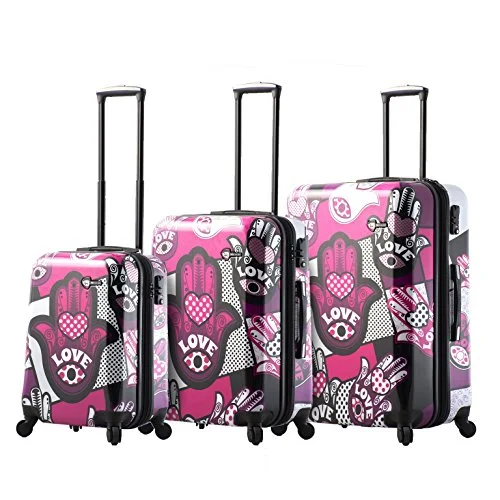 Travel Bag ID Card Holders in Clear Vinyl with LanyardsMia Toro Italy Hamsa Love Monochrome Hard Side Spinner Luggage 3Pc Set, Pink Travel Bag ID Card Holders in Clear Vinyl with LanyardsMia Toro Italy Hamsa Love Monochrome Hard Side Spinner Luggage 3Pc Set, Pink