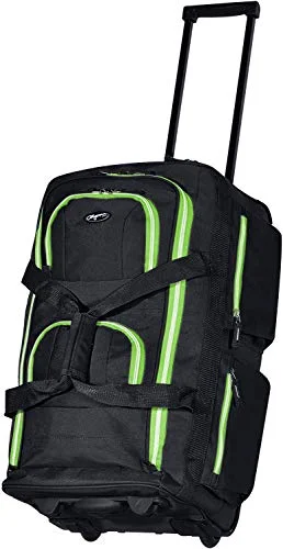 Travel Neck Pillow Covers in Soft Fleece in Gray for ComfortOlympia 8 Pocket Rolling Duffel Bag, Black/Lime, 22 inch Travel Neck Pillow Covers in Soft Fleece in Gray for ComfortOlympia 8 Pocket Rolling Duffel Bag, Black/Lime, 22 inch