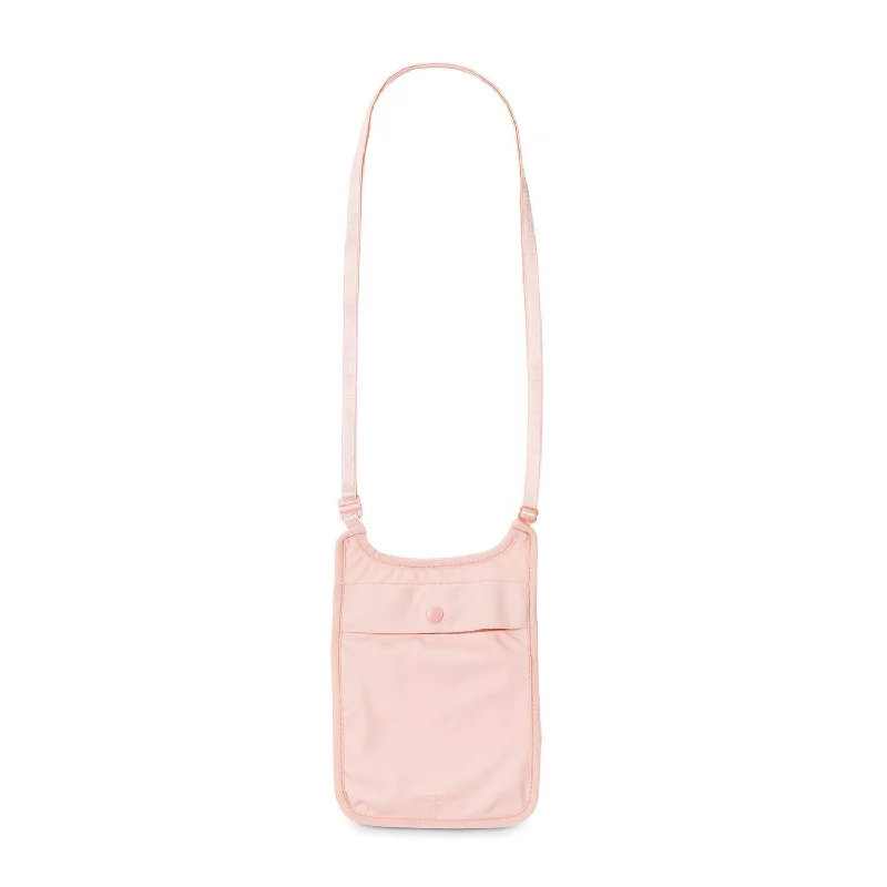 Travel Bag ID Card Holders in Clear Vinyl with LanyardsPacsafe Coversafe™ S75 secret neck pouch - Orchid Pink Travel Bag ID Card Holders in Clear Vinyl with LanyardsPacsafe Coversafe™ S75 secret neck pouch - Orchid Pink