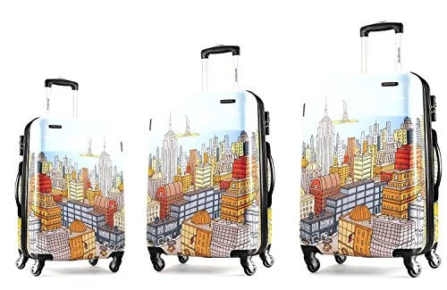 Hanging Travel Toiletry Bags with Multiple Pockets in TealSamsonite Nyc Cityscapes 3 Piece Set 20/24/28, Blue Print, One Size Hanging Travel Toiletry Bags with Multiple Pockets in TealSamsonite Nyc Cityscapes 3 Piece Set 20/24/28, Blue Print, One Size