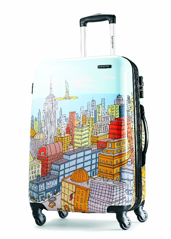 Women's Travel Makeup Bags with Mirror in Pink and BlackNYC Cityscapes Spinner 28