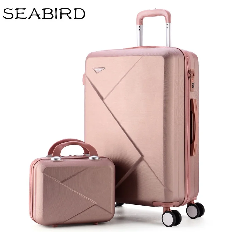 Compression Packing Cubes in Black and White for Saving Luggage SpaceSeabird 2Pcs/Set 14Inch Cosmetic Bag 20/22/24/26 Inch Girl Trolley Case Abs+Pc Students Travel Compression Packing Cubes in Black and White for Saving Luggage SpaceSeabird 2Pcs/Set 14Inch Cosmetic Bag 20/22/24/26 Inch Girl Trolley Case Abs+Pc Students Travel