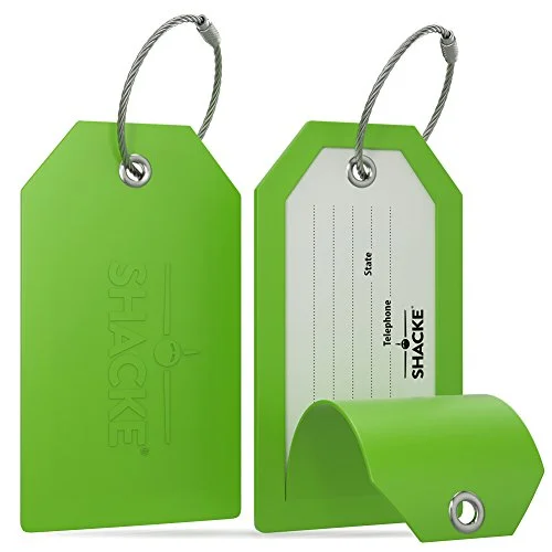 Travel Neck Pillow Covers in Soft Fleece in Gray for ComfortShacke Luggage Tags With Full Back Privacy Cover W/ Steel Loops - Set Of 2 (Green) Travel Neck Pillow Covers in Soft Fleece in Gray for ComfortShacke Luggage Tags With Full Back Privacy Cover W/ Steel Loops - Set Of 2 (Green)