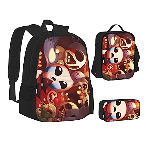 Detachable Travel Bag Shoulder Straps in Beige with Cushioned PadsThe Bin-Ding Of Is-Aac Backpack Three-Piece Cartoon School Bag With Pencil Case Messenger Lunch Bag Detachable Travel Bag Shoulder Straps in Beige with Cushioned PadsThe Bin-Ding Of Is-Aac Backpack Three-Piece Cartoon School Bag With Pencil Case Messenger Lunch Bag