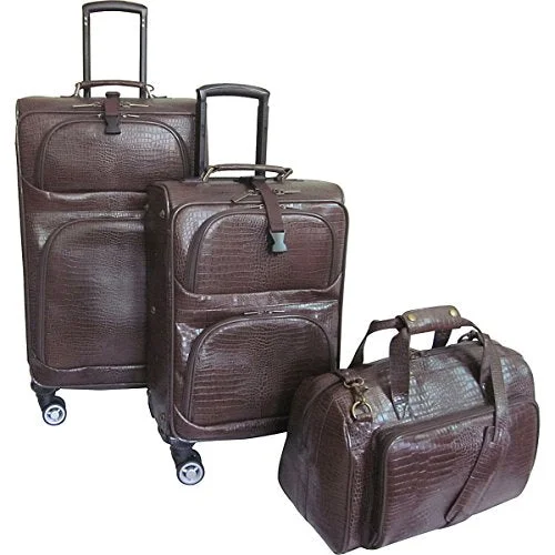 Adjustable Luggage Straps in Pink with Reflective Stripes for Night TravelThe Set Of Classic Dark Brown Amerileather Traveler Croco Print 3 Piece Luggage Set Adjustable Luggage Straps in Pink with Reflective Stripes for Night TravelThe Set Of Classic Dark Brown Amerileather Traveler Croco Print 3 Piece Luggage Set
