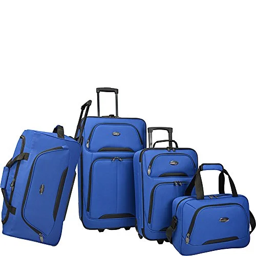 Expandable Travel Toiletry Bags in Clear Plastic for Easy Airport ScreeningU.S. Traveler Vineyard 4-Piece Softside Luggage Set (Blue) Expandable Travel Toiletry Bags in Clear Plastic for Easy Airport ScreeningU.S. Traveler Vineyard 4-Piece Softside Luggage Set (Blue)