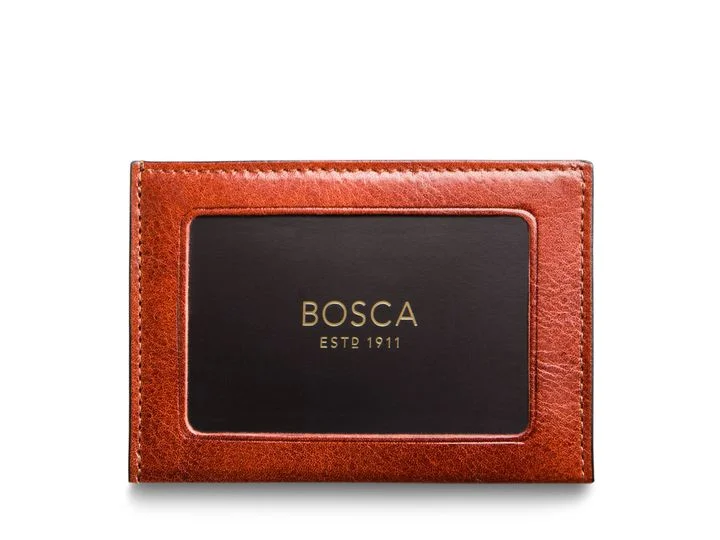 Travel Bag ID Card Holders in Clear Vinyl with LanyardsBosca Weekend Leather Wallet