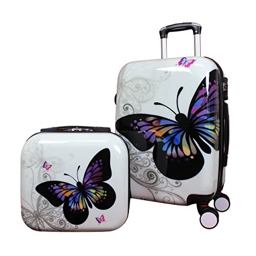 Travel - Size Toiletry Bottles with Leak - Proof Caps in ClearWorld Traveler 2 Piece Hardside Upright Spinner Luggage Set, Butterfly, One Size Travel - Size Toiletry Bottles with Leak - Proof Caps in ClearWorld Traveler 2 Piece Hardside Upright Spinner Luggage Set, Butterfly, One Size