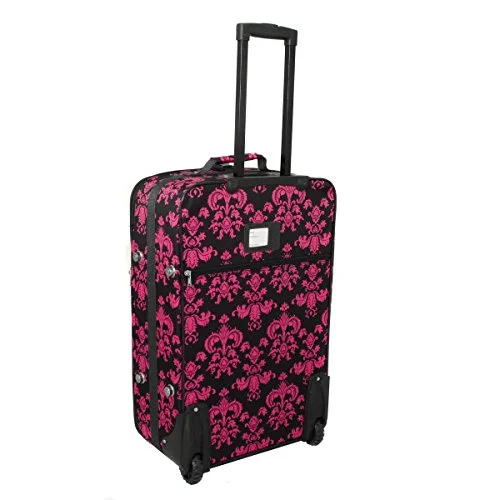 Women's Travel - Friendly Backpack Rain Covers in Transparent MaterialWorld Traveler Damask Ll Expandable Upright Luggage Set, Black Pink Damask Ll Women's Travel - Friendly Backpack Rain Covers in Transparent MaterialWorld Traveler Damask Ll Expandable Upright Luggage Set, Black Pink Damask Ll