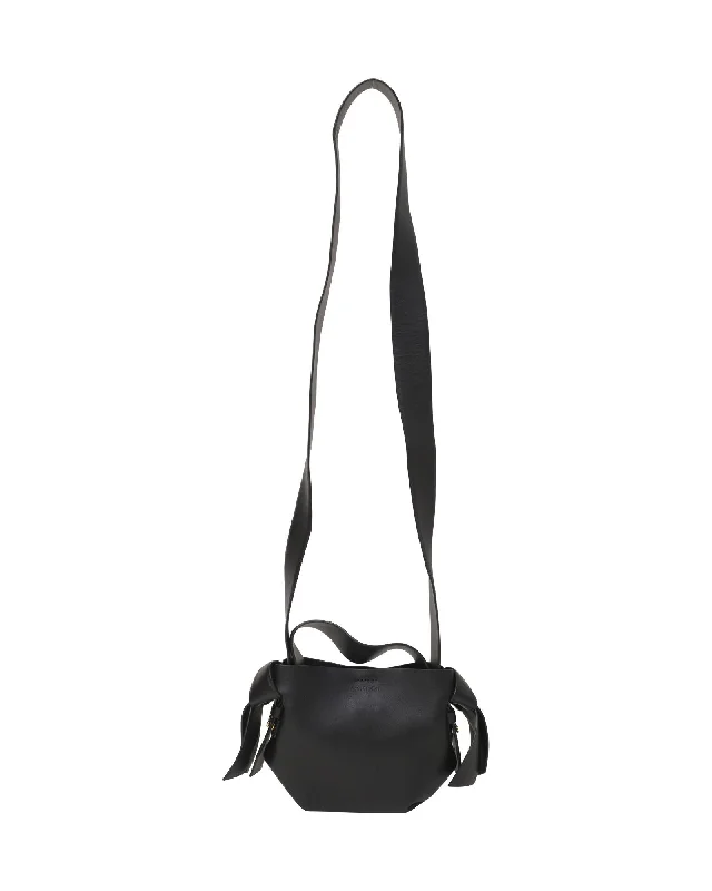 Acne Studios Mini Musubi Shoulder Bag in Black Leather