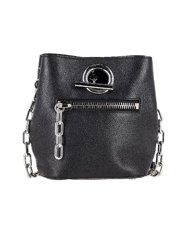 Alexander Wang Riot Chain Bucket Bag in Black Leather