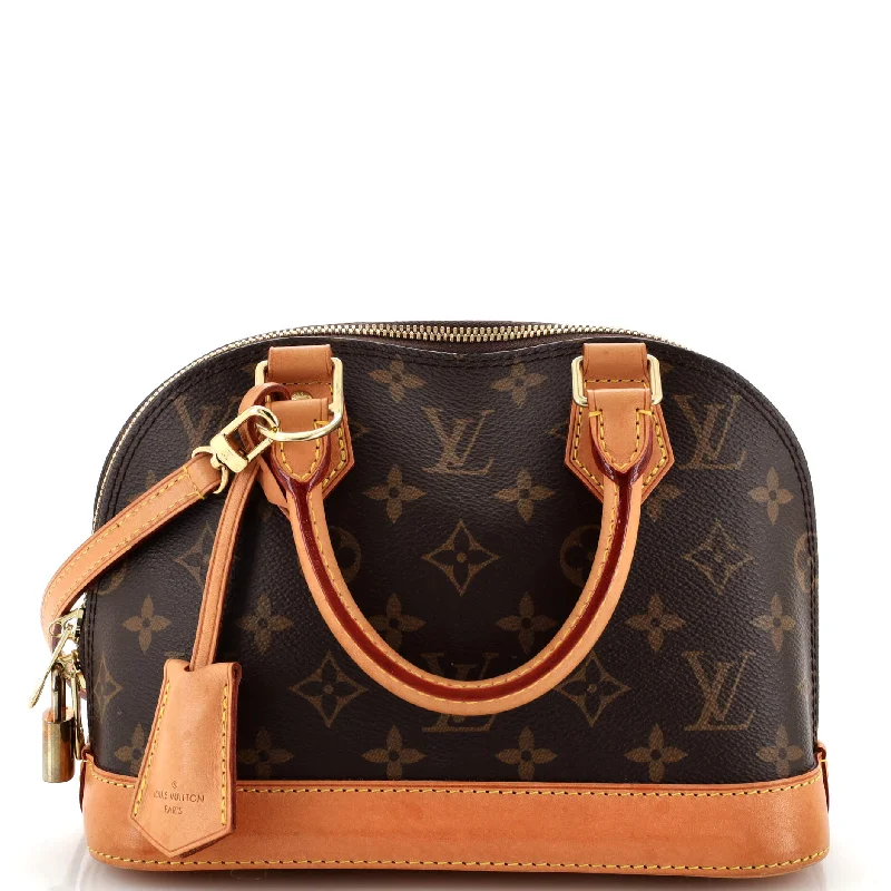 Vegan Leather Shoulder Bag in Gray for Ethical Fashion LoversAlma Handbag Monogram Canvas BB