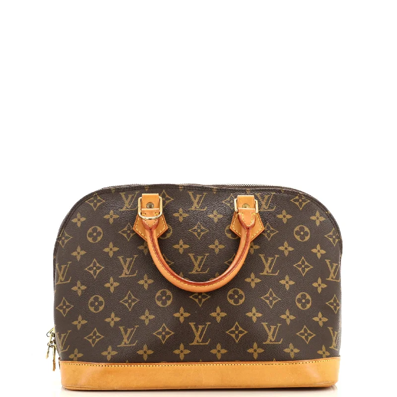 Women's Shoulder Bag with Floral Embroidery in Purple for Spring WalksAlma Handbag Monogram Canvas PM