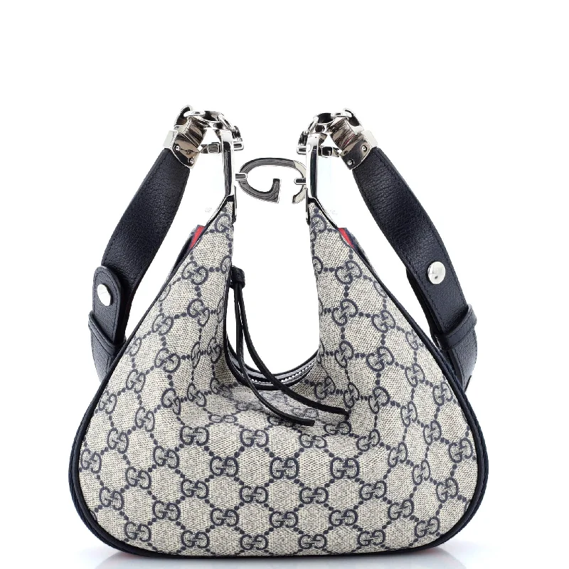 Pvc Shoulder Bag in Clear with Glitter for a Fun and Modern LookAttache Shoulder Bag GG Coated Canvas Small