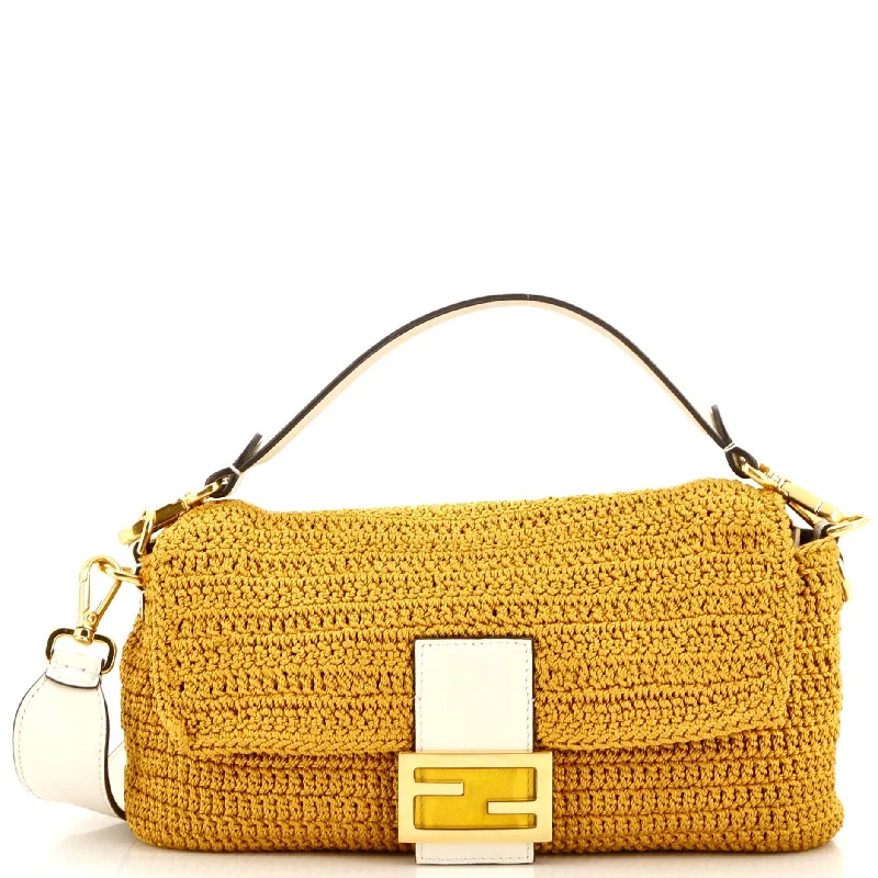 Women's Shoulder Bag with Adjustable Strap in Pink for ComfortBaguette NM Bag Woven Crochet Medium