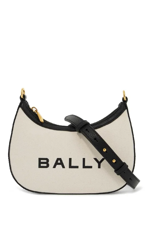Women's Shoulder Bag with Faux Fur Strap in White for Winter StyleBally Ellipse Bar Shoulder Bag