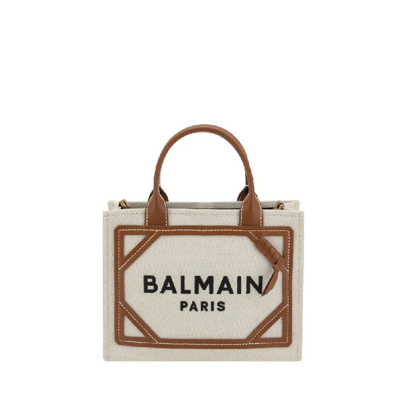 Quilted Tote Bag in Cream with Silver Hardware for a Classic and Sophisticated StyleBalmain B-Army Tote Bag