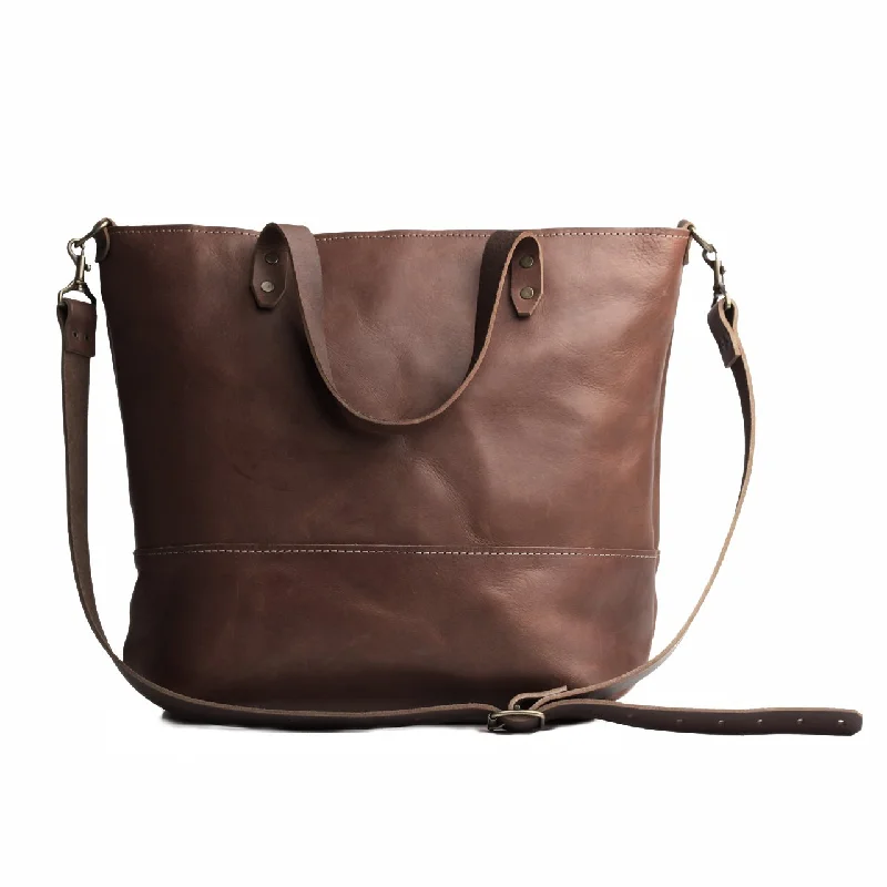 Women's Tote Bag with Inner Compartments in Gray for Organizing Everyday EssentialsBark And Mill Carry'em All Tote | Chocolate