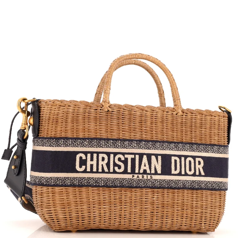 Linen Tote Bag in Natural Beige with Braided Details for a Rustic Summer EnsembleBasket Bag Wicker and Oblique Canvas Large