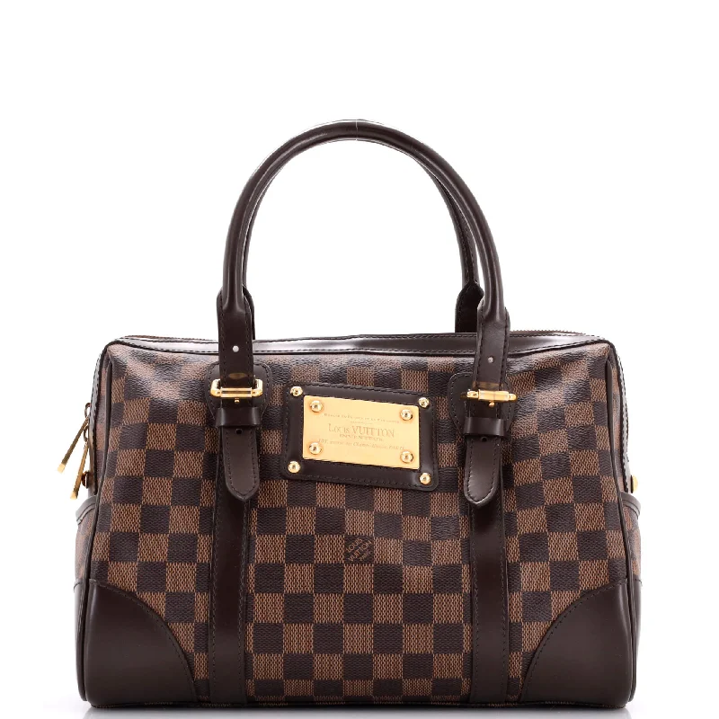 Crossbody Shoulder Bag in Black Leather with Gold Hardware for Night OutsBerkeley Handbag Damier