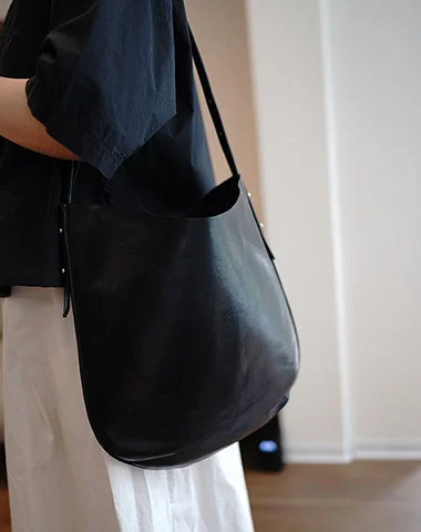 Patchwork Tote Bag in Denim with Vintage - Inspired Designs for a Retro AppealBlack Leather Shoulder Tote Bag Women Crossbody Tote Purse for Women