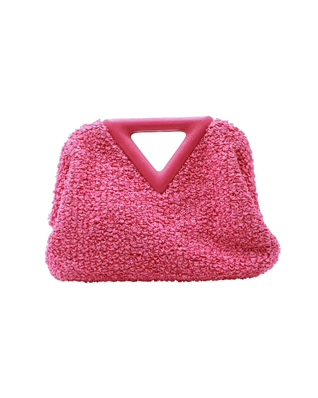 Bottega Veneta Small Point Quilted Shoulder Bag in Pink Lambskin Leather