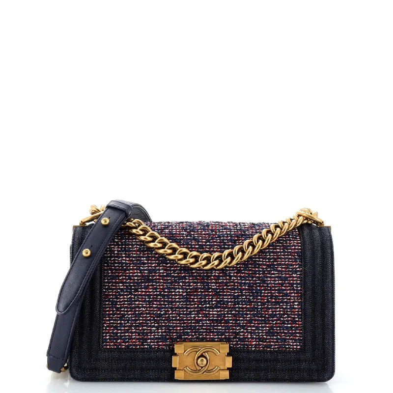 Pvc Shoulder Bag in Clear with Glitter for a Fun and Modern LookBoy Flap Bag Quilted Tweed With Denim Old Medium Pvc Shoulder Bag in Clear with Glitter for a Fun and Modern LookBoy Flap Bag Quilted Tweed With Denim Old Medium