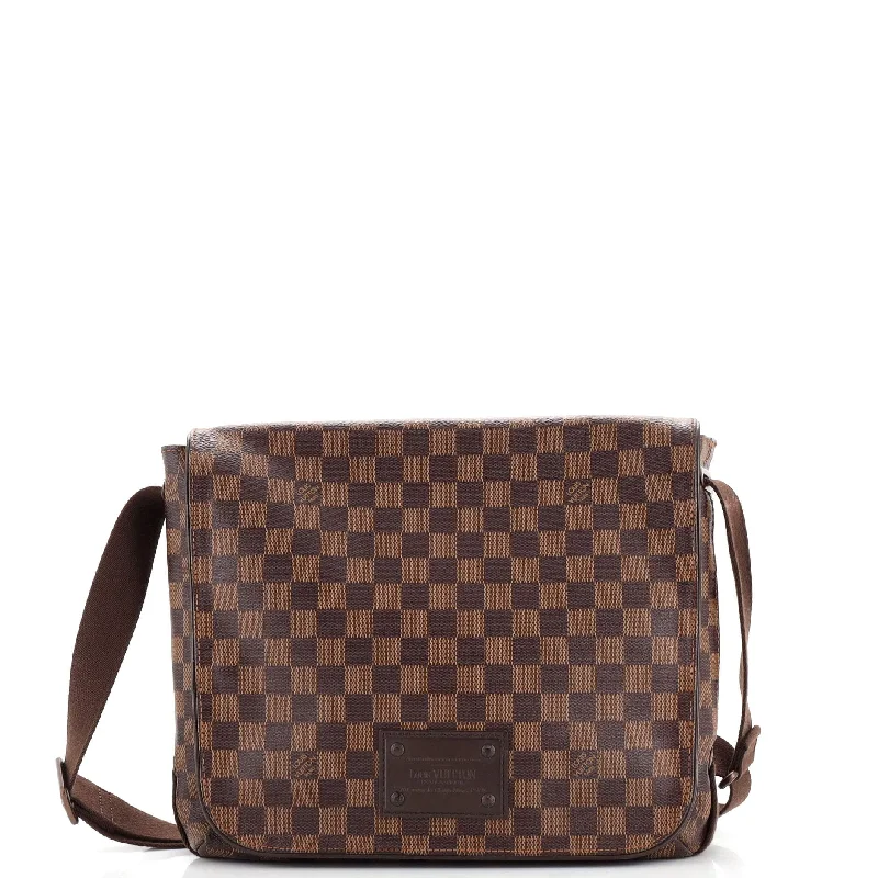 Vegan Leather Shoulder Bag in Gray for Ethical Fashion LoversBrooklyn Handbag Damier MM
