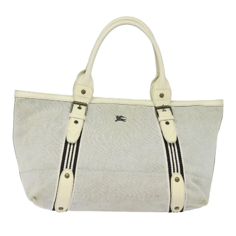 Faux Fur - Trimmed Tote Bag in White for a Cozy Winter LookWaterproof Tote Bag in Yellow for Outdoor Activities in Wet WeatherBurberry blue Label  Canvas Tote Bag (Pre-Owned)