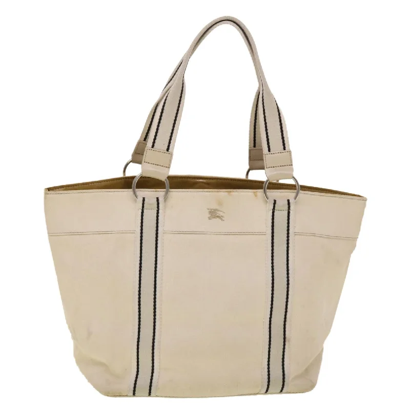 Quilted Tote Bag in Cream with Silver Hardware for a Classic and Sophisticated StyleMetallic Tote Bag in Rose Gold with Chain Handles for a Glamorous Night OutBurberry  Canvas Tote Bag (Pre-Owned)