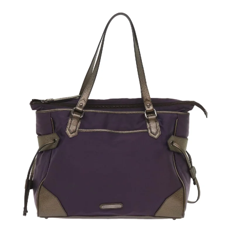 Tote Bag with Adjustable Shoulder Strap in Olive Green for Comfortable CarryingWomen's Tote Bag with Detachable Pouch in Purple for Added ConvenienceBurberry  Synthetic Tote Bag (Pre-Owned)