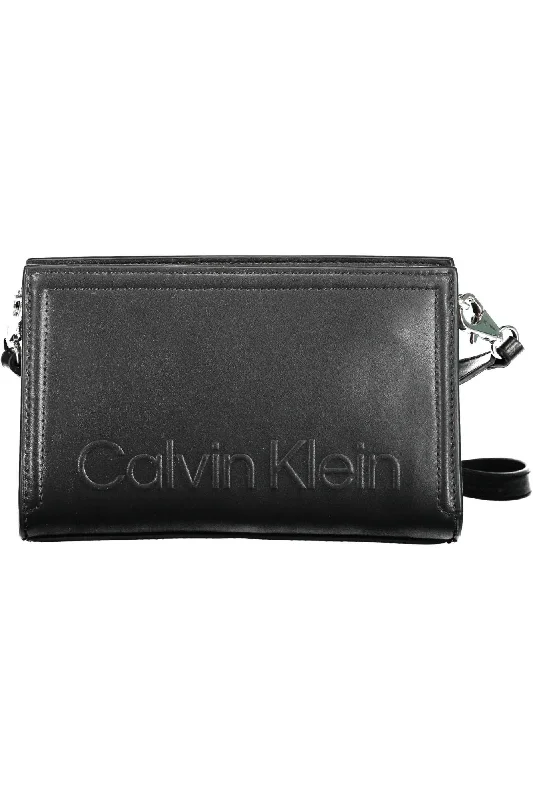 Women's Large Leather Shoulder Bag in Brown with Multiple Compartments for WorkCalvin Klein Elegant  Shoulder Bag with Sleek Logo Women's Detail