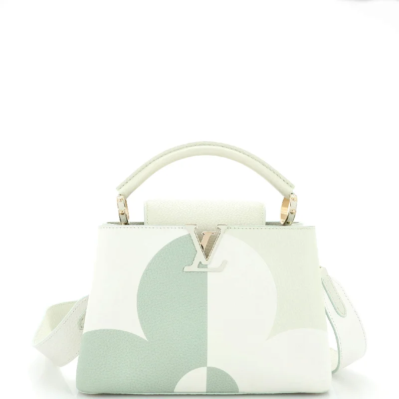 Embroidered Denim Shoulder Bag in Blue for a Vintage VibeCapucines Bag Monogram Giant Flower Leather BB