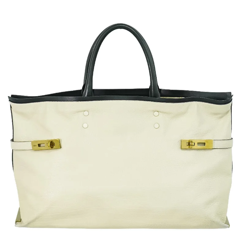 Women's Tote Bag with Detachable Pouch in Purple for Added ConvenienceQuilted Tote Bag in Cream with Silver Hardware for a Classic and Sophisticated StyleChloé Charlotte  Leather Tote Bag (Pre-Owned)
