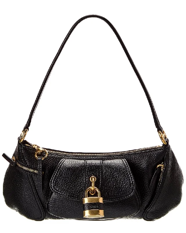 Embroidered Denim Shoulder Bag in Blue for a Vintage VibeChloé The 99 Leather Shoulder Bag