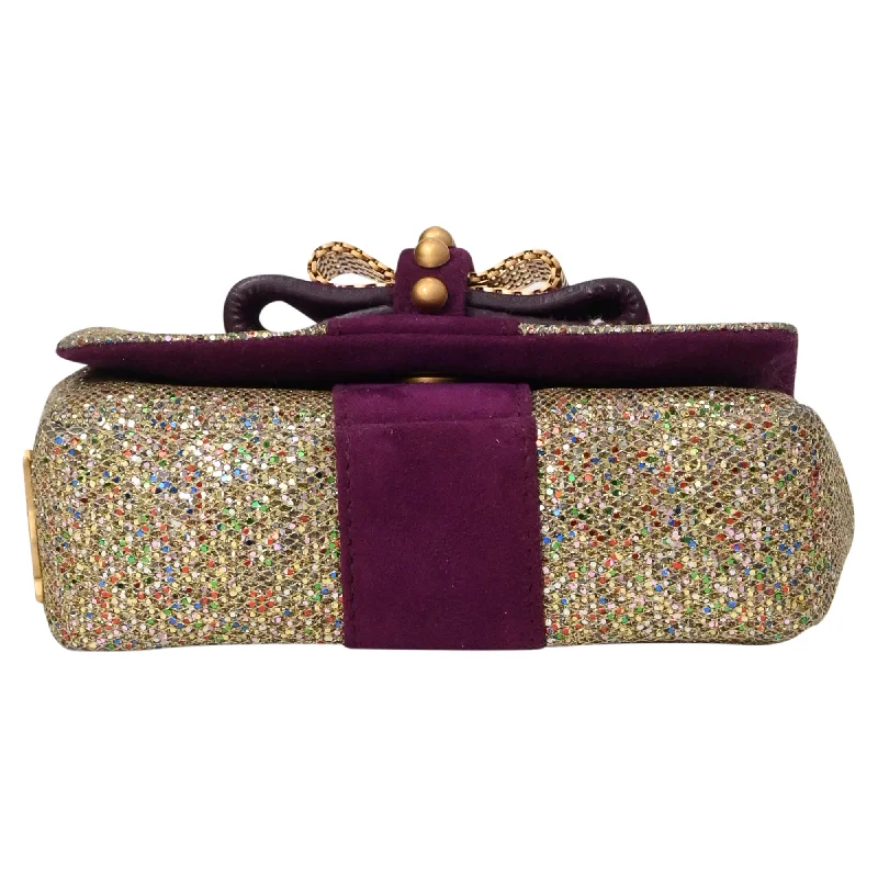 Christian Louboutin Sweet Charity Bow-Embellished Chain Shoulder Bag in Multicolor Leather